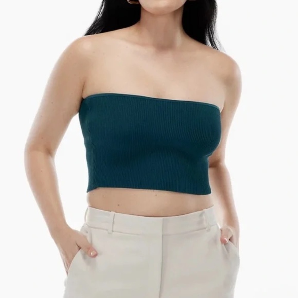 NWOT - ARITZIA Babaton Sculpt Knit Cropped Tube Top - Size M, Green